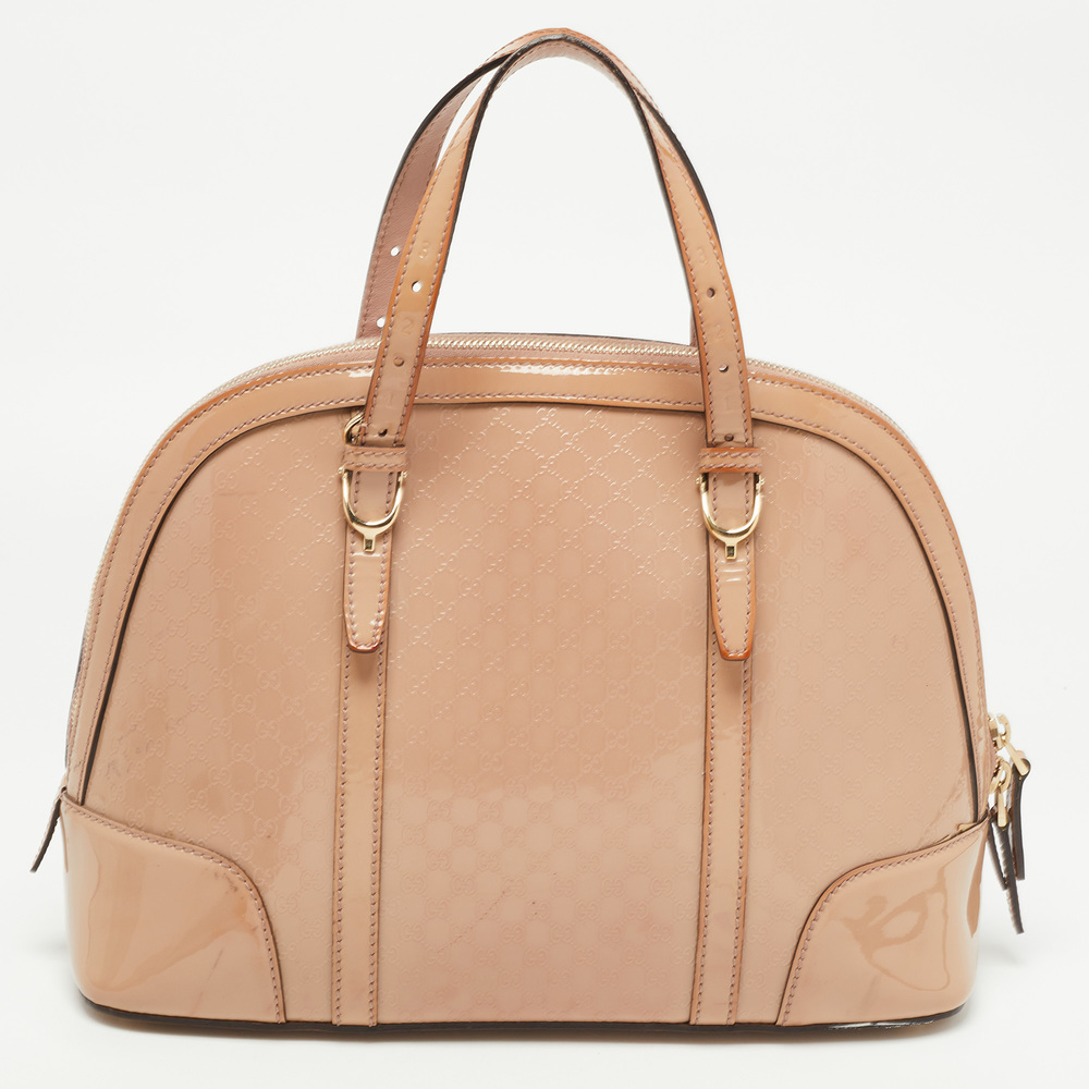 GUCCI Pink Microssima Patent Leather Nice Dome Satchel - Picture 4 of 8